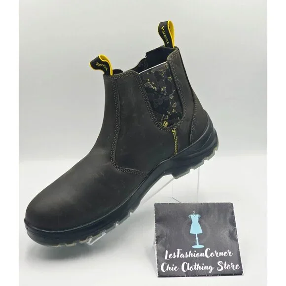 Terra Men's Black Leather Chelsea Soft Toe Pull-On Work Boots Size 10 2844 - Picture 16 of 16